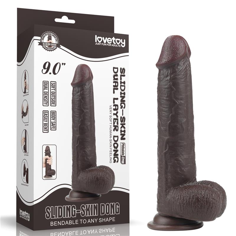 Dildo con Piel Retractil 9 Negro