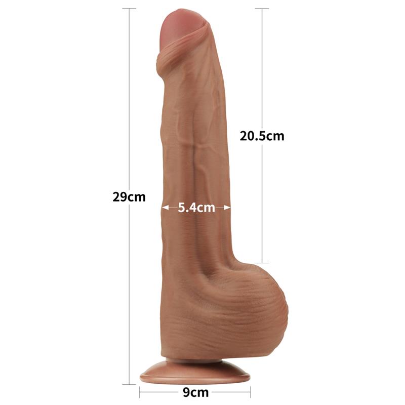 Dildo Dual Density Piel Desizante Retractil 115