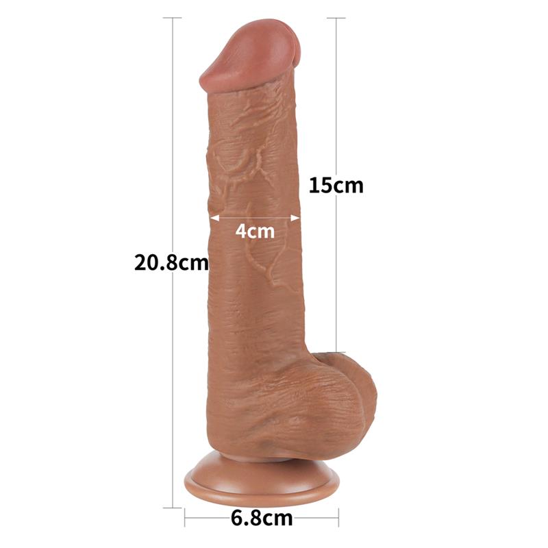 Dildo con Piel Retractil Skin 8 Bronceado