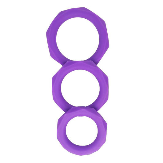 Set de 3 Anillos para el Pene Silicona Purpura