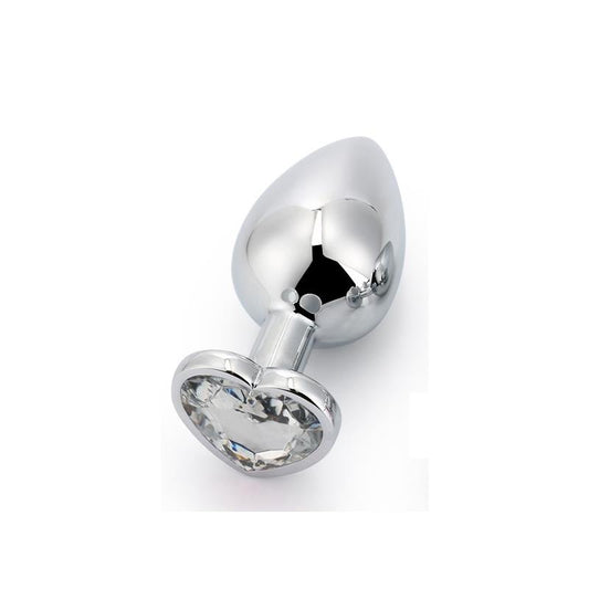 Plug Anal con Joya de Corazon Blanco Talla M