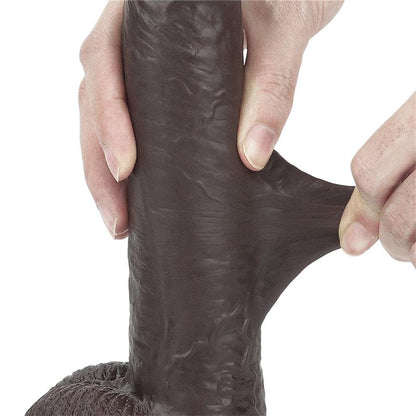 Dildo con Piel Retractil 9 Negro