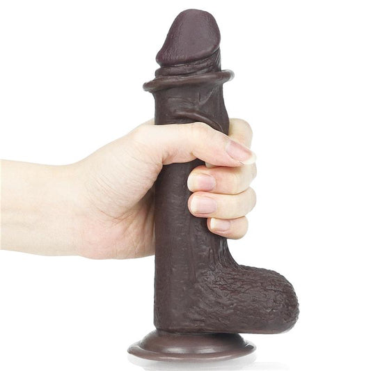 Dildo con Piel Retractil 7 Negro