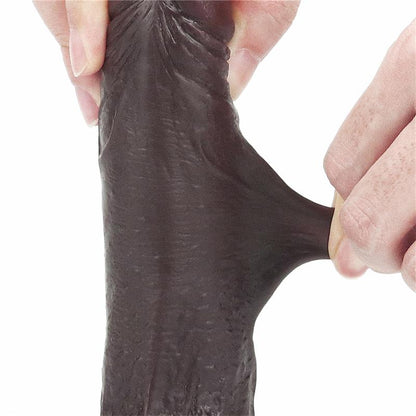 Dildo con Piel Retractil 7 Negro