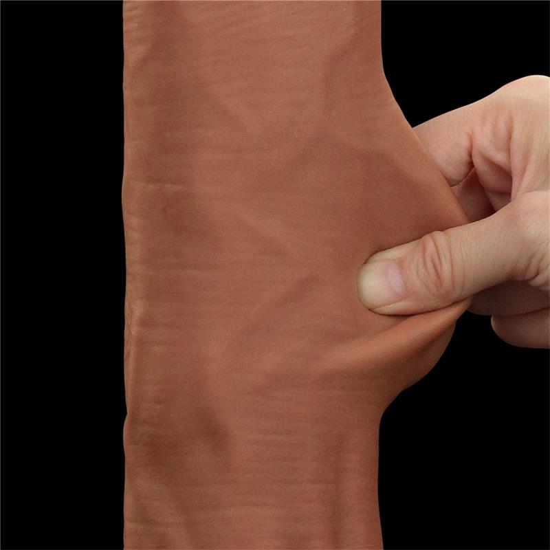 Dildo Dual Density Piel Deslizante Retractil 14
