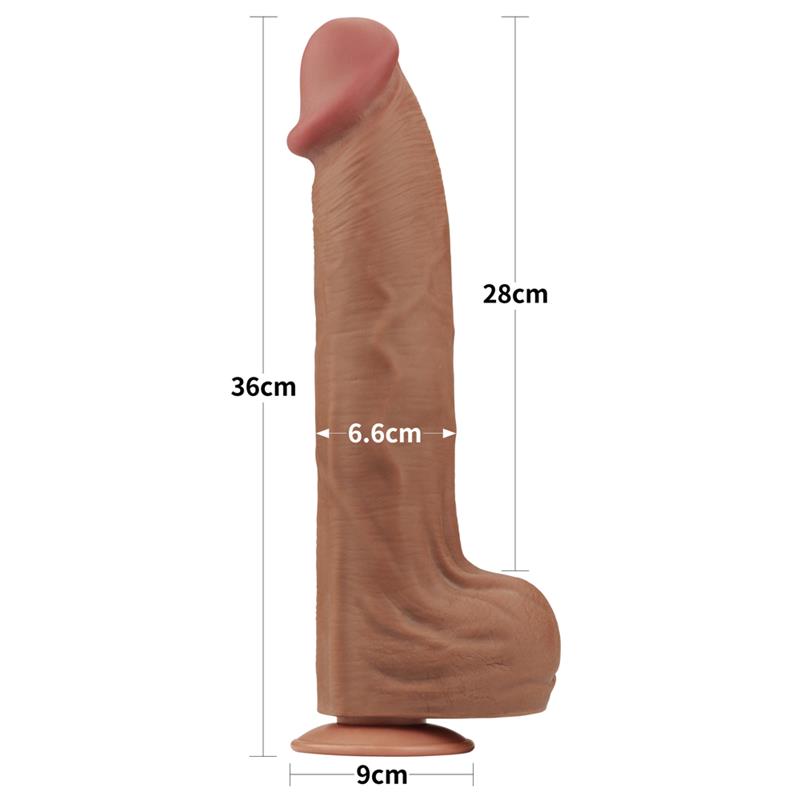 Dildo Dual Density Piel Deslizante Retractil 14