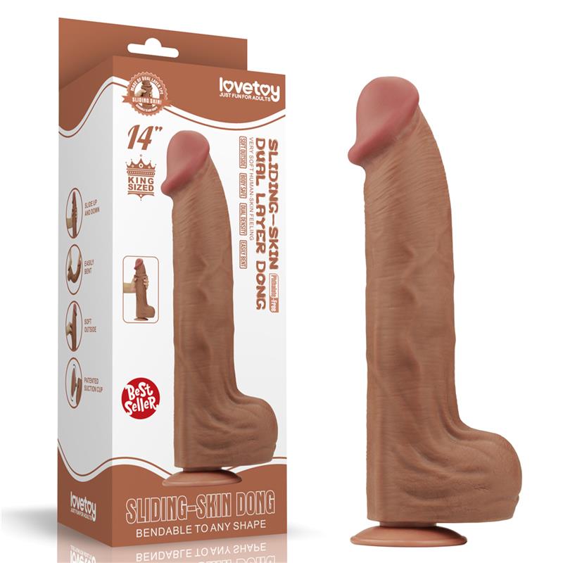 Dildo Dual Density Piel Deslizante Retractil 14