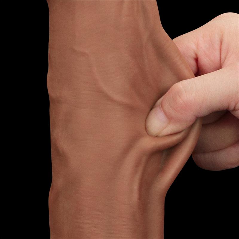 Dildo Dual Density Piel Desizante Retractil 115