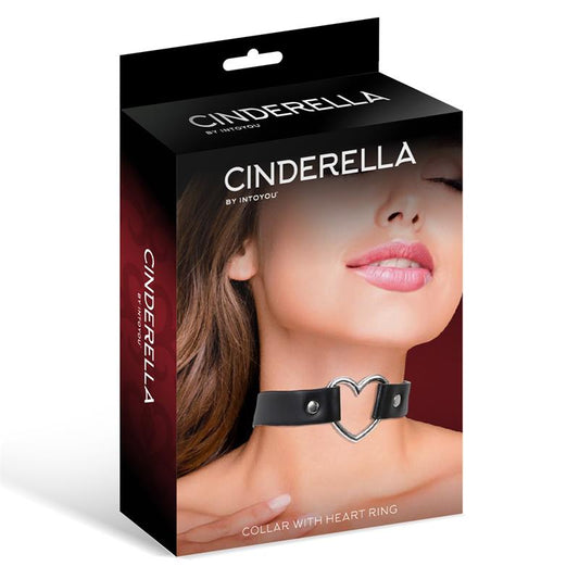 Collar con Corazon Tipo Choker Cuero Vegano Talla unica