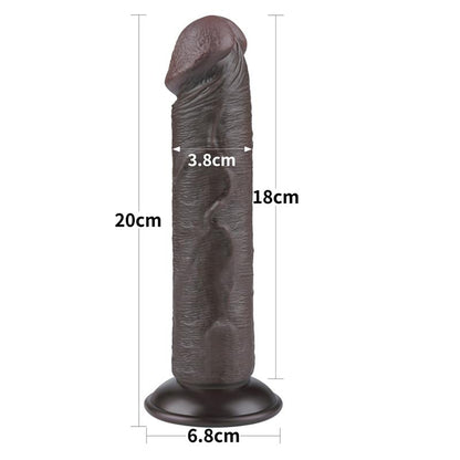 Dildo Dual Layer Piel Delizante Retractil 8