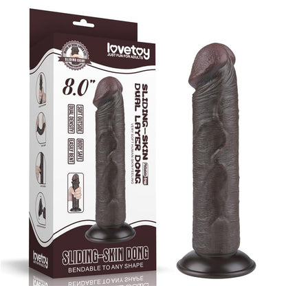 Dildo Dual Layer Piel Delizante Retractil 8