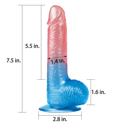 Dildo Dazzle Studs 75 Rosa y Azul