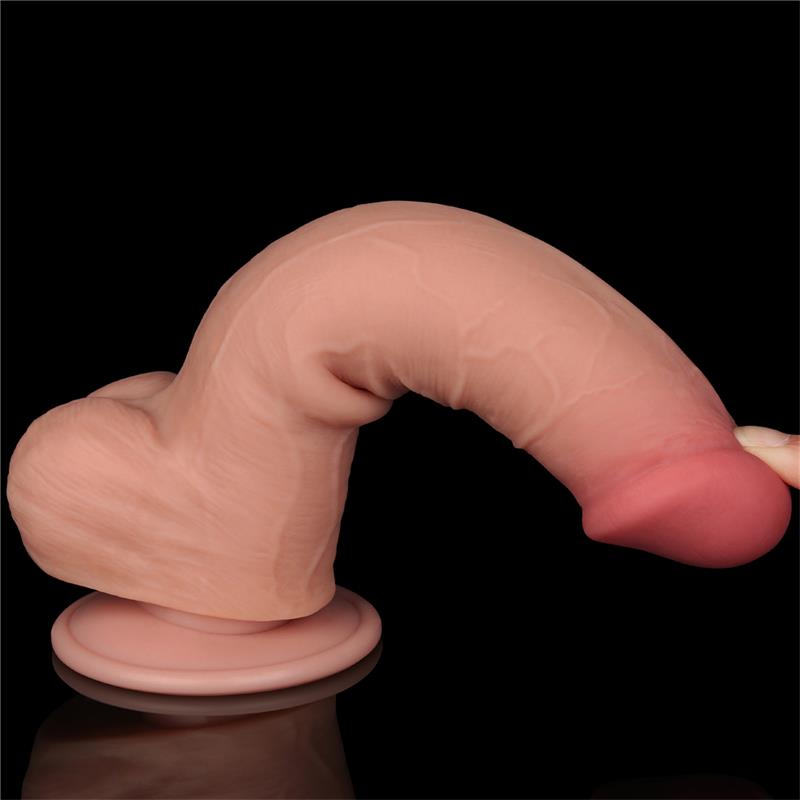 Dildo Dual Layer Piel Deslizante Retractil 8