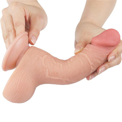 Dildo Dual Layer Piel Deslizante Retractil 75