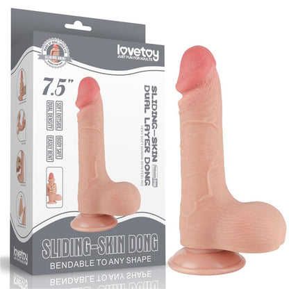 Dildo Dual Layer Piel Deslizante Retractil 75