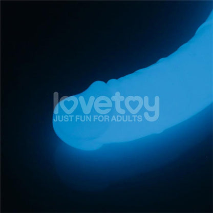 Dildo Doble Lumino Luz Azul 185