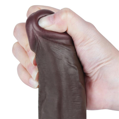 Dildo Dual Density Piel Deslizante Retractil 85