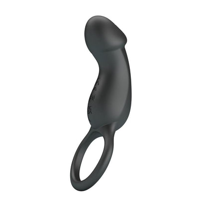 Trae Anillo Vibrador Silicona USB Negro