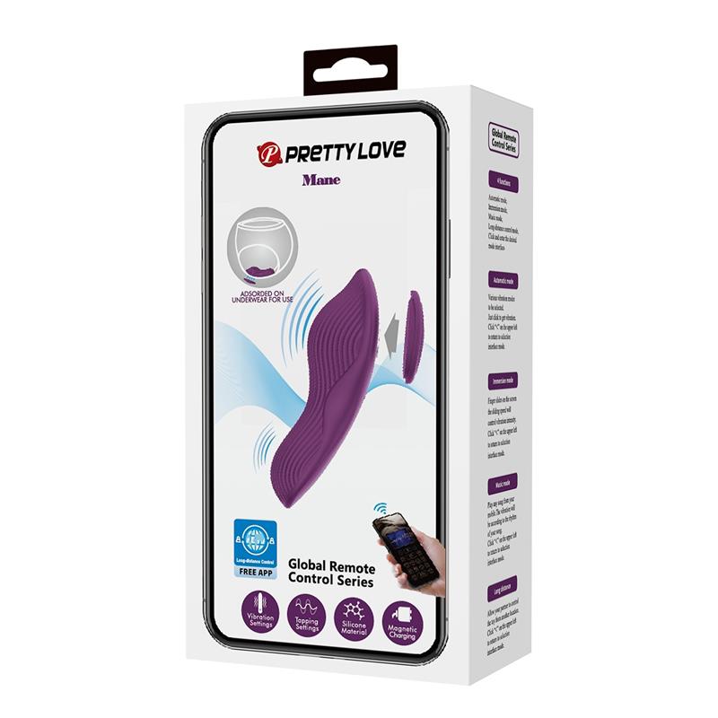 Mane Vibrador de Braguita con App Purpura