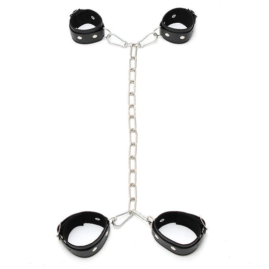 Esposas Cuero con Cadena Metalica Ajustable