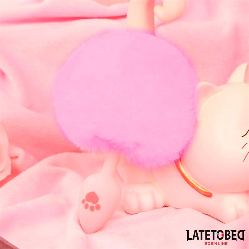 Plug Rosa de Silcona con Pompon Rosa