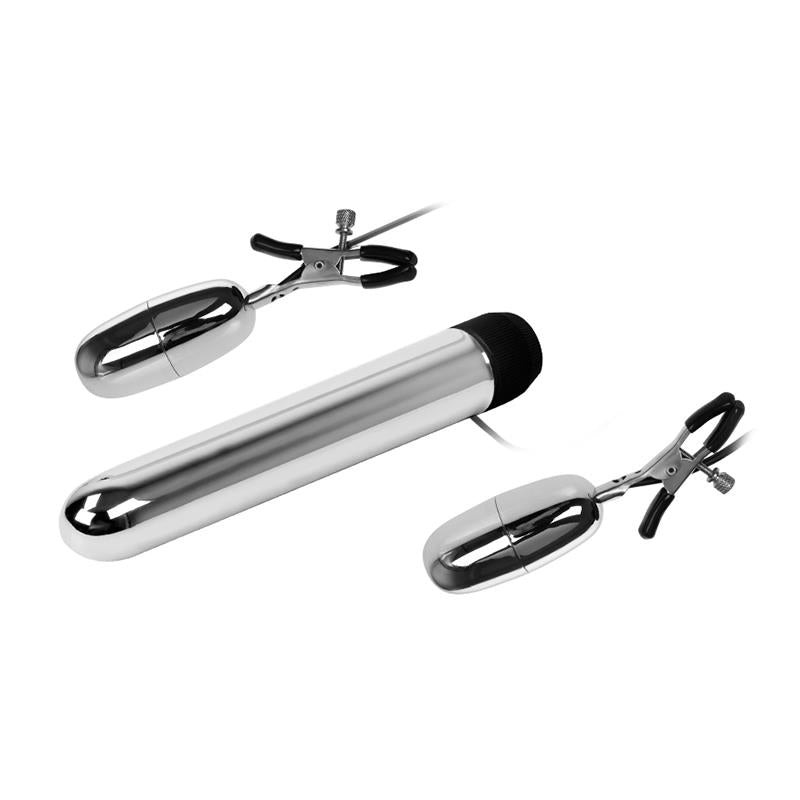 Baile Set Bala Vibrador y Pinzas para Pezones con Vibracion Turbo