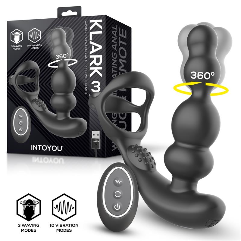 Klark Plug Anal Oscilante con Vibracion y Control Remoto