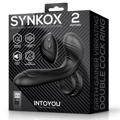 Synkox Girth Gainer con Doble Anillo para el Pene con Vibracion