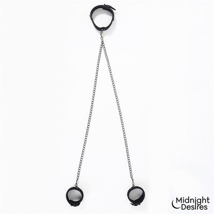 Collar con Esposas para Tobillos con Cadena