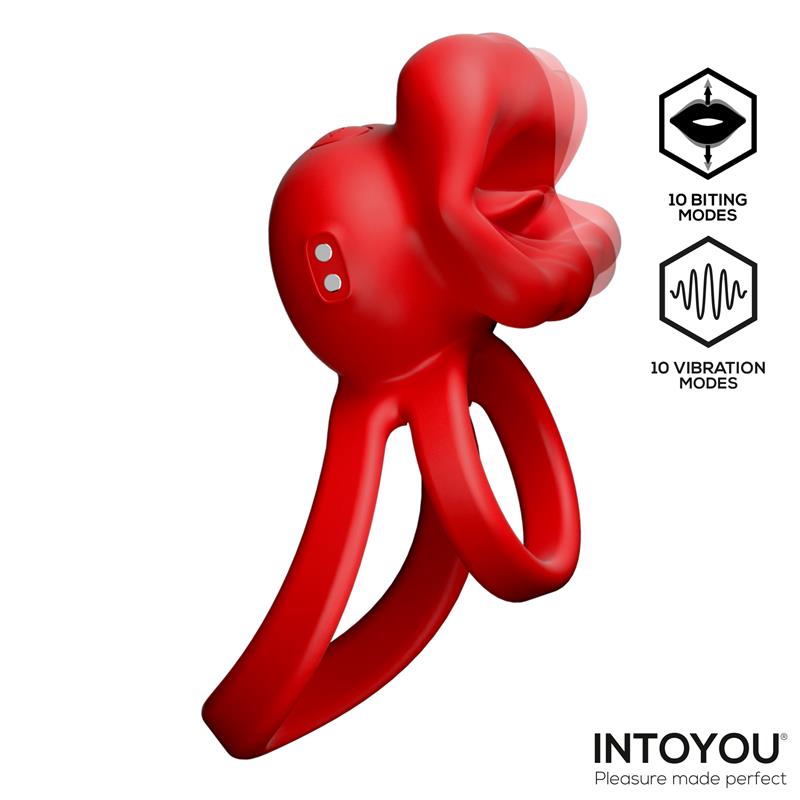 Bittey Anillo Vibrador con Biting Mordisqueo