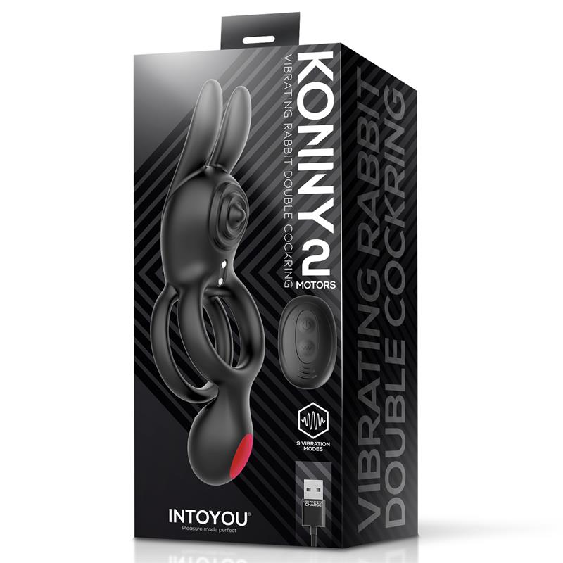 Konny Anillo Vibrador Doble con Conejito y Control Remoto