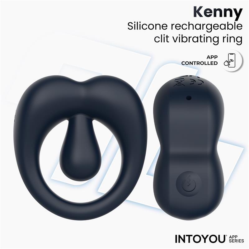 Kenny Anillo Vibrador con Estimulador de Clitoris y APP Azul Noche