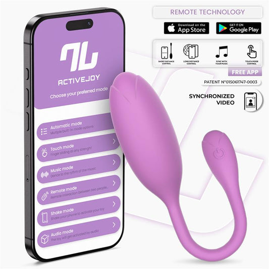 Logan Huevo Vibrador con APP Silicona Unibody Purpura