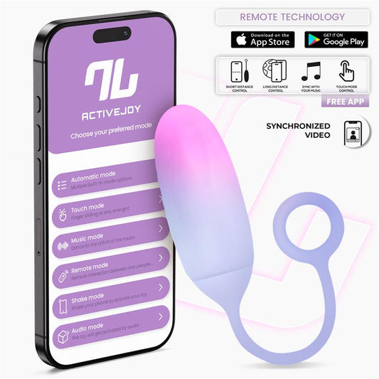 Huevo Silicona Doble Capa con APP Rosa Azul