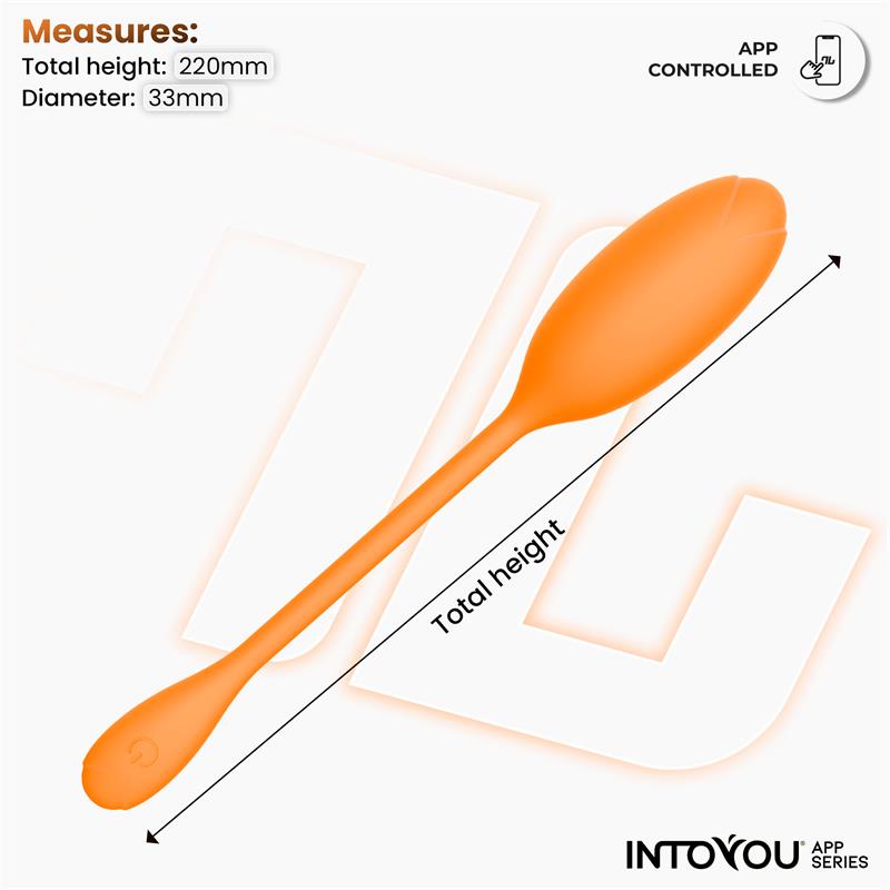 Logan Huevo Vibrador con APP Silicona Unibody Naranja