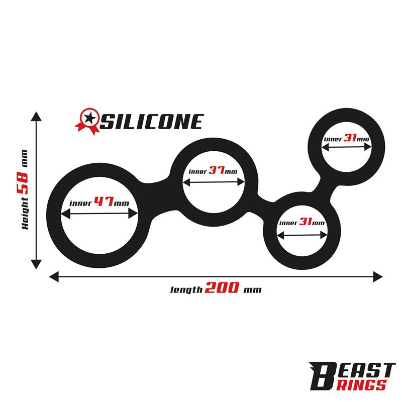 Multi Anillo para el Pene Silicona 47 mm