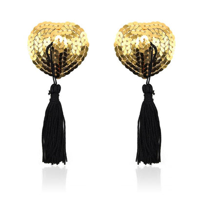 Pezonera de Corazon con Lentejuelas Doradas