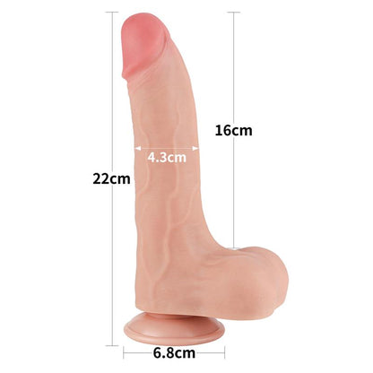 Dildo Dual Layer Piel Deslizante Retractil 85