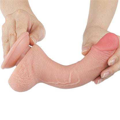 Dildo Dual Layer Piel Deslizante Retractil 75