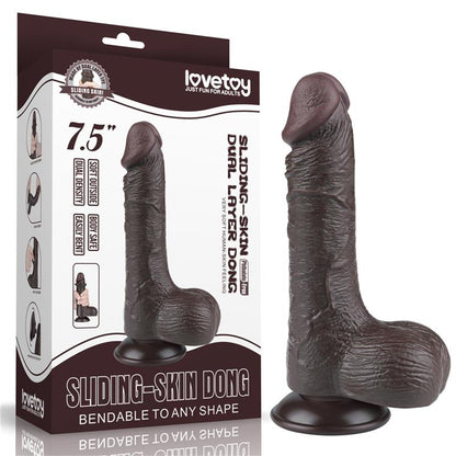 Dildo Dual Layer Piel Deslizante Retractil 75
