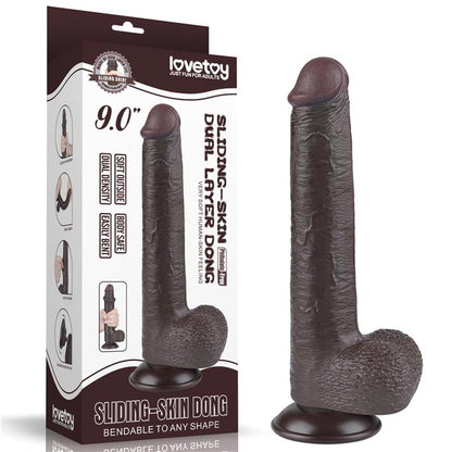 Dildo Dual Density Piel Deslizante Retractil 9