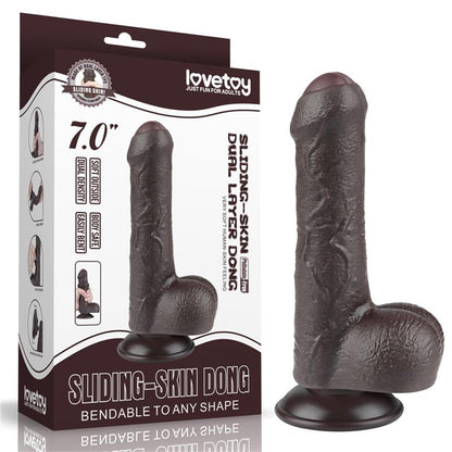 Dildo Dual Layer Piel Retractil 7